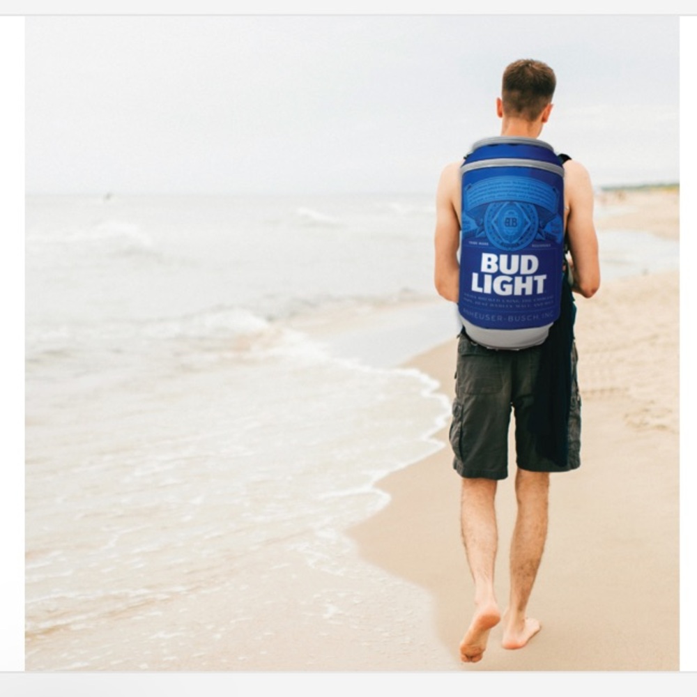 Bud light can speaker cooler backpack